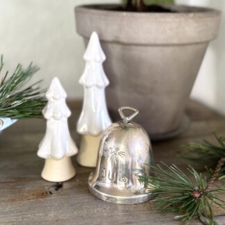 Retro julepynt - juleklokke - Retro Byguldbrandt