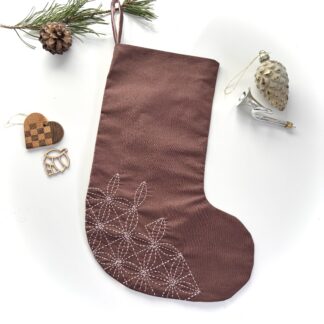 DIY kit julestrømpe med Sashiko broderi - Byguldbrandt